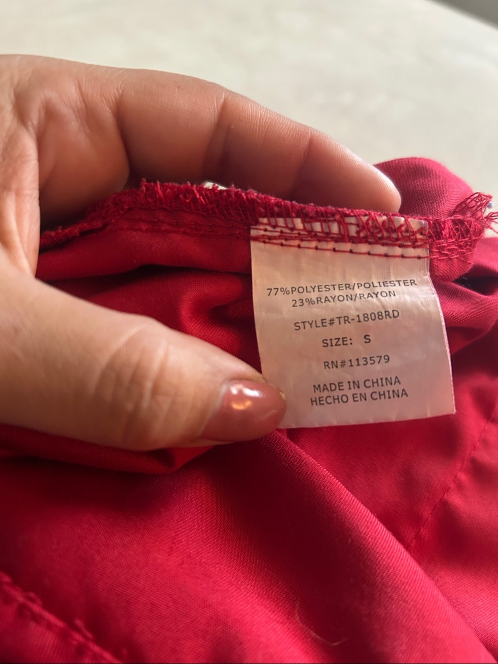 Women's V-Neck Scrub Top in Red - Classic Workwear - Picture 9 of 10